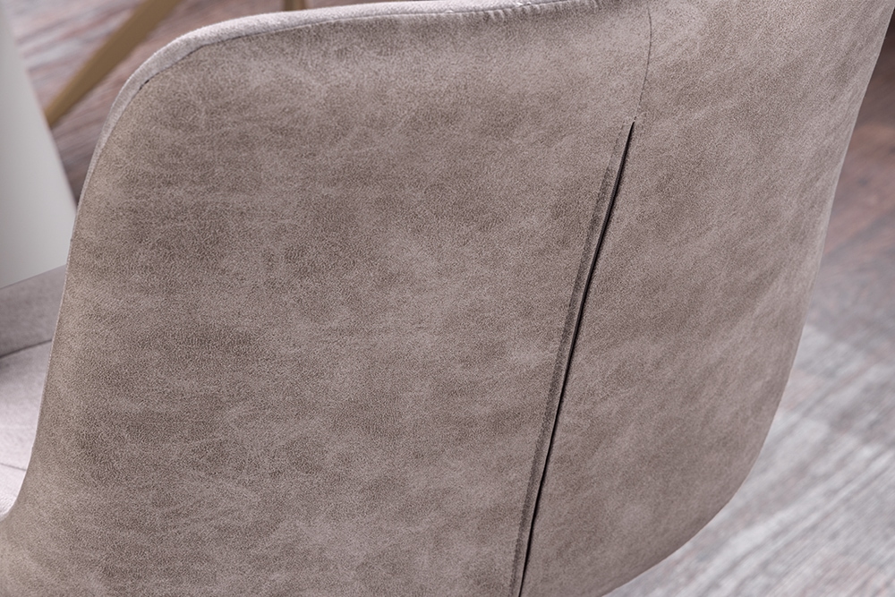 Design Stuhl DIVANI taupe Samt beiges Metallgestell