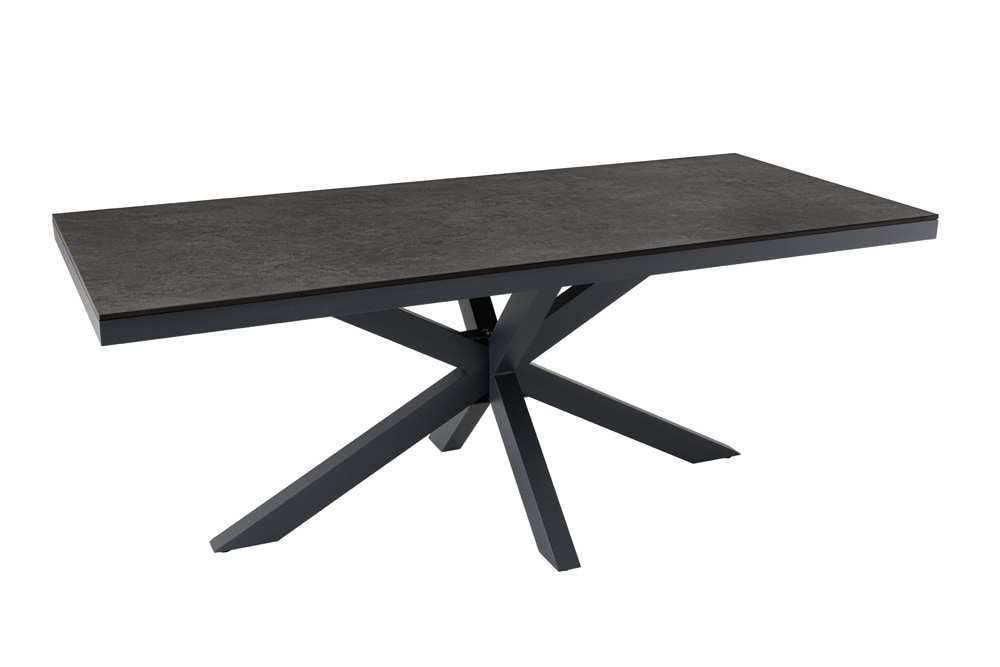 In- und Outdoor Esstisch GALAXIE 180cm anthrazit Keramik Aluminium Gartentisch