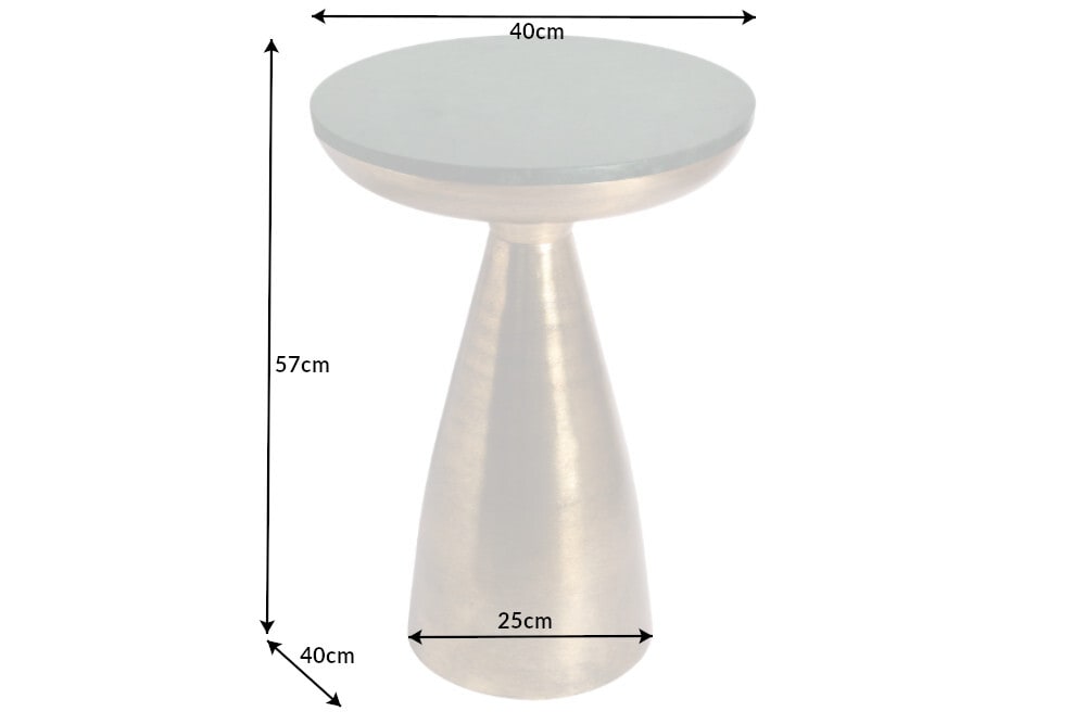 Handgearbeiteter Beistelltisch ELEMENTS 60cm gold grün Marmor rund