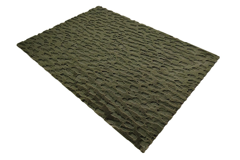 3D Hochflor Teppich DUNE 230x160cm dunkelgrün Hoch-Tief-Effekt
