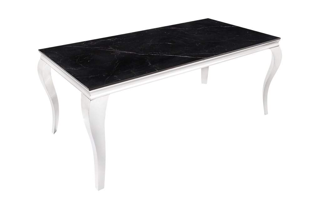 Design Esstisch MODERN BAROCK 180cm schwarz anthrazit chrom Keramik Marmor