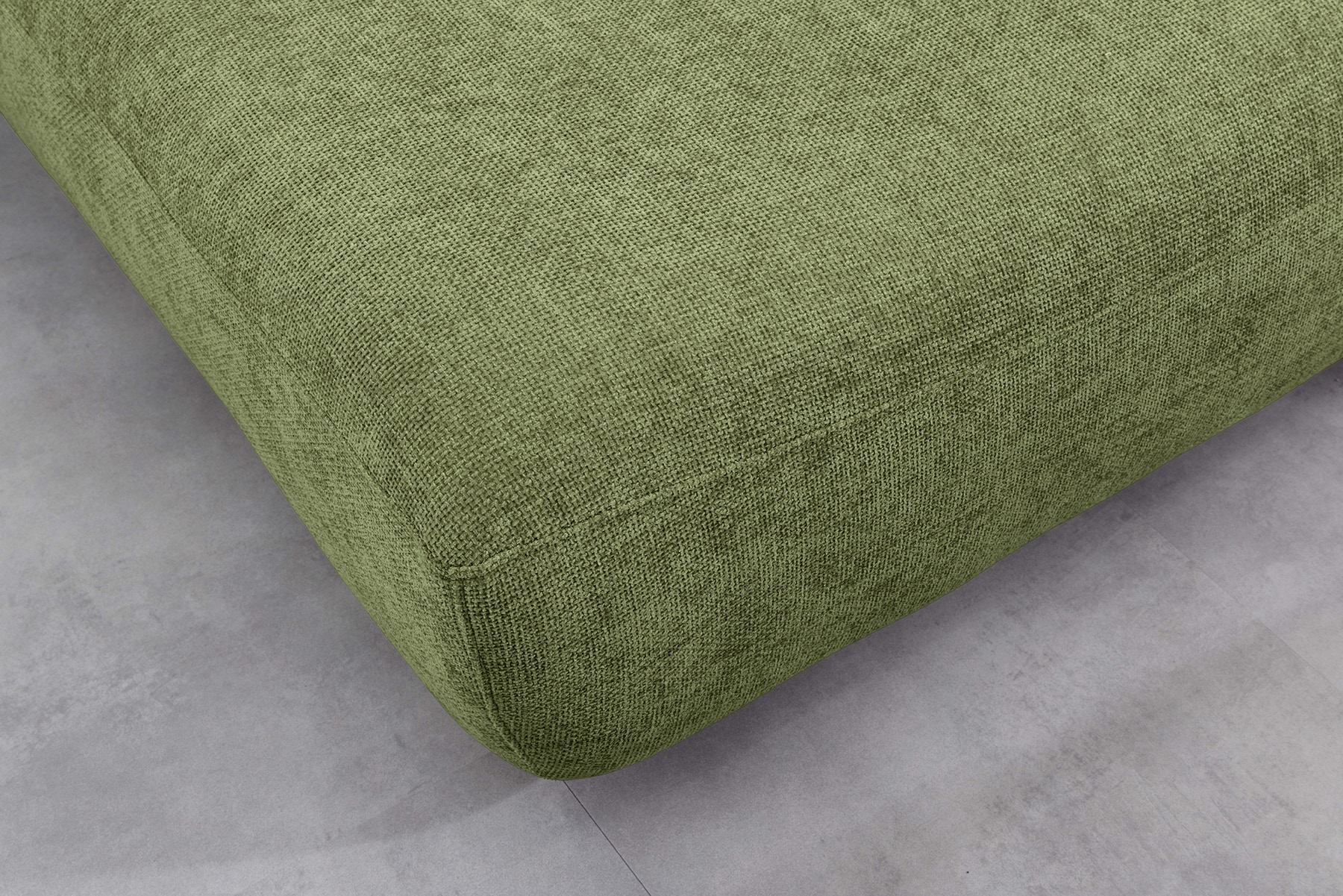 Modernes Schlafsofa ELYPSE 200cm grün Chenille 3-Sitzer Couch inkl. Kissen