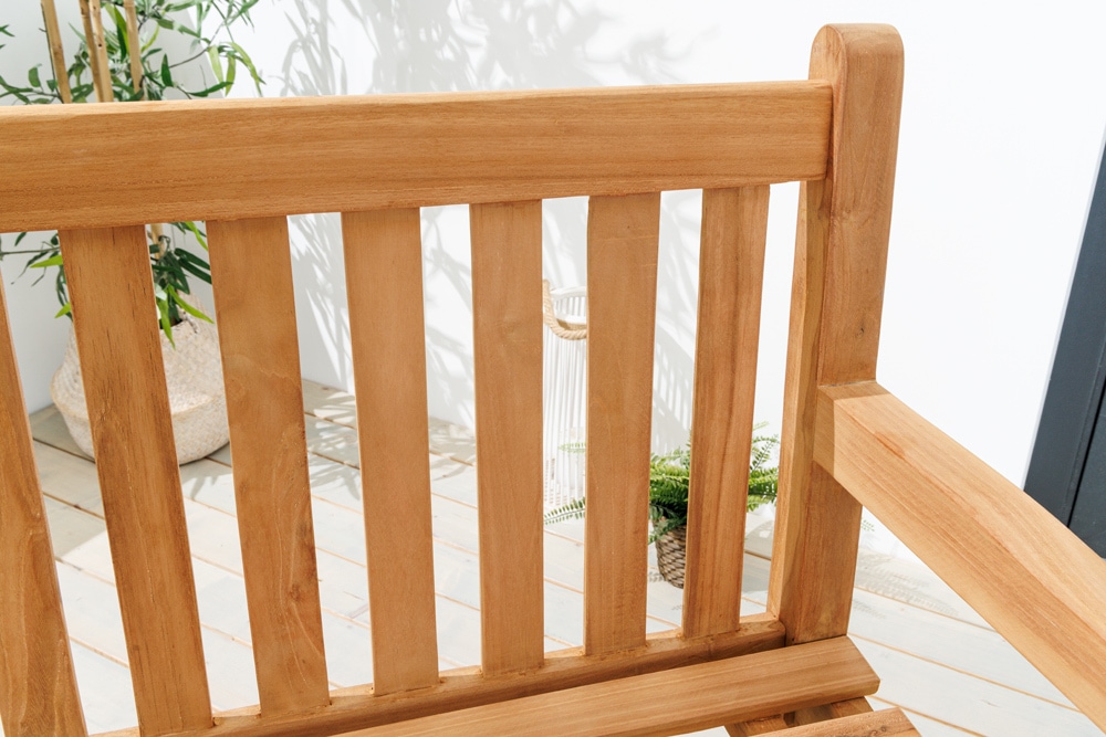 Outdoor Gartenbank EMPIRE TEAK 120cm natur Massivholz