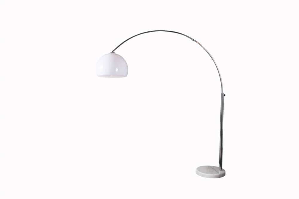 Ausziehbare Bogenlampe LOUNGE DEAL 175-205cm weiß Marmorfuß Stehlampe
