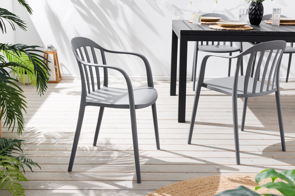 In- und Outdoor Gartenstuhl STUDIO ITALIA anthrazit stapelbar wetterfest