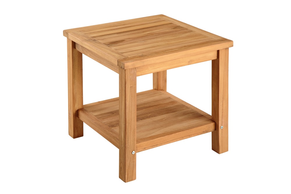 Massiver Beistelltisch EMPIRE TEAK 50cm natur Teakholz