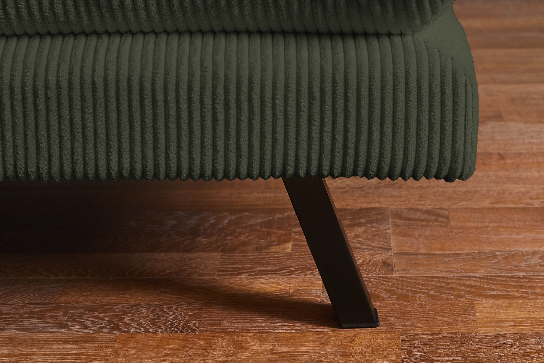 Modernes Schlafsofa COCOONING 190cm grün Cord 3-Sitzer Couch