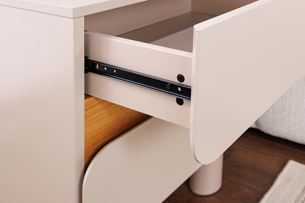 Design Nachtschrank COSMO 60cm cashmere weiß Eiche zwei Schubladen