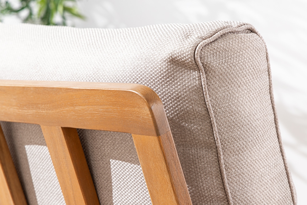 Wetterfester Gartenstuhl COMFORT LINE natur beige Akazienholz Loungesessel