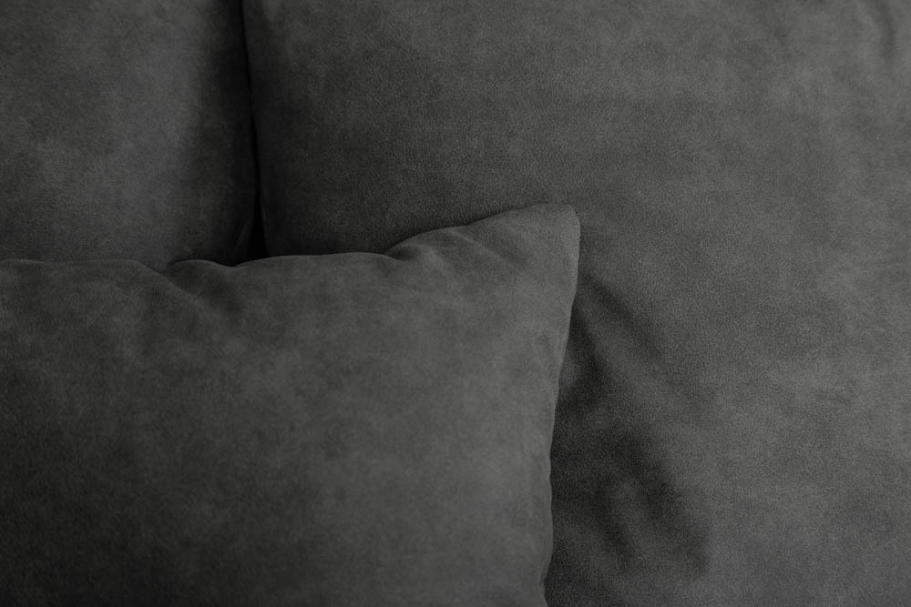 Big Sofa ELEGANCIA 285cm grau Microfaser XXL Couch inkl. Kissen Federkern