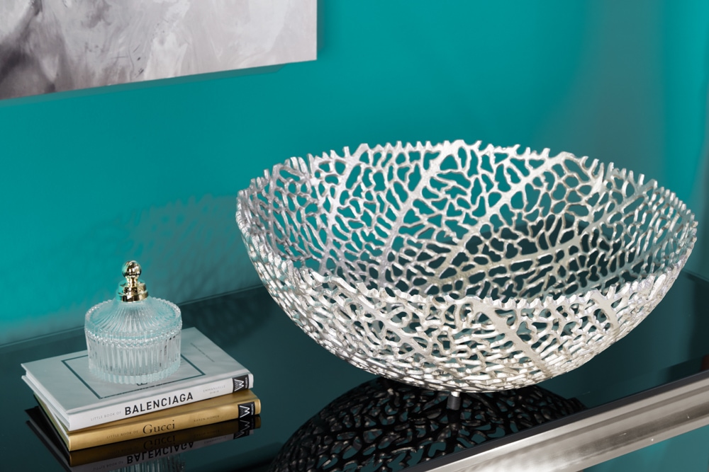 Filigrane Design Schale ABSTRACT LEAF 45cm silber Handarbeit » Jetzt kaufen