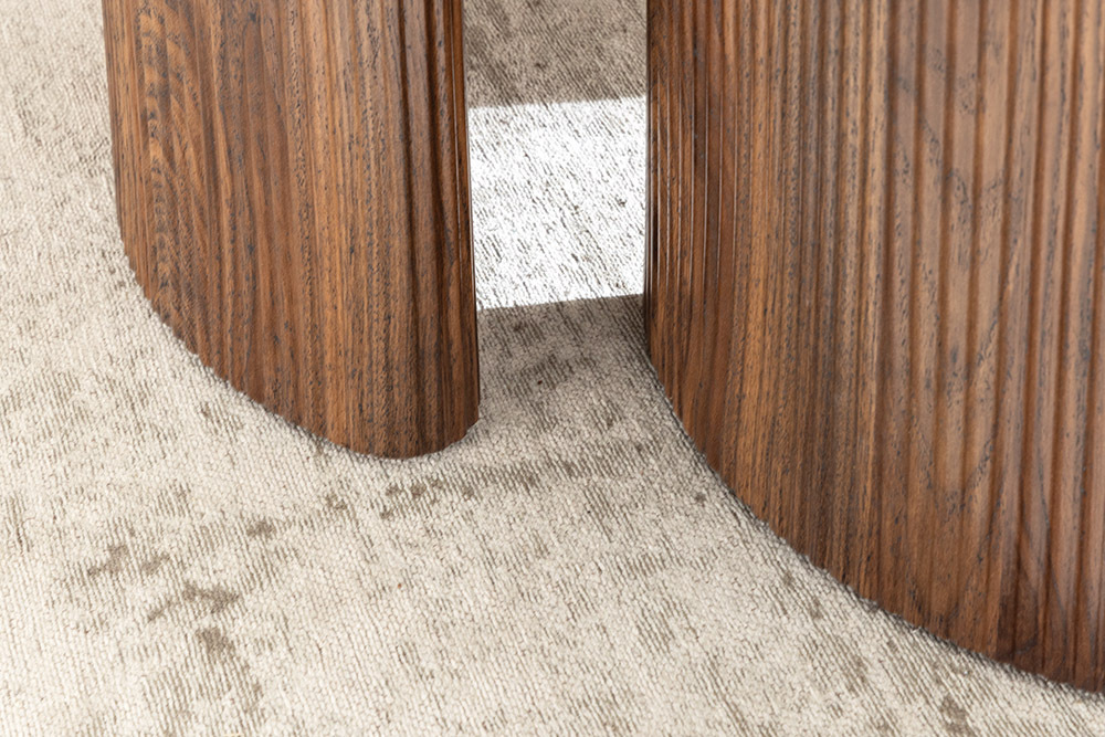 2er Set Couchtische OSAKA 120cm weiß Pandora Keramik Walnuss