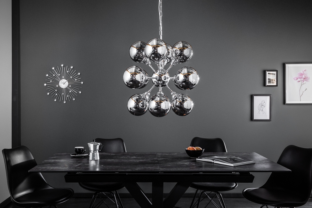 Extravagante Hängeleuchte GALAXY 72cm silber Hängelampe Modern Design