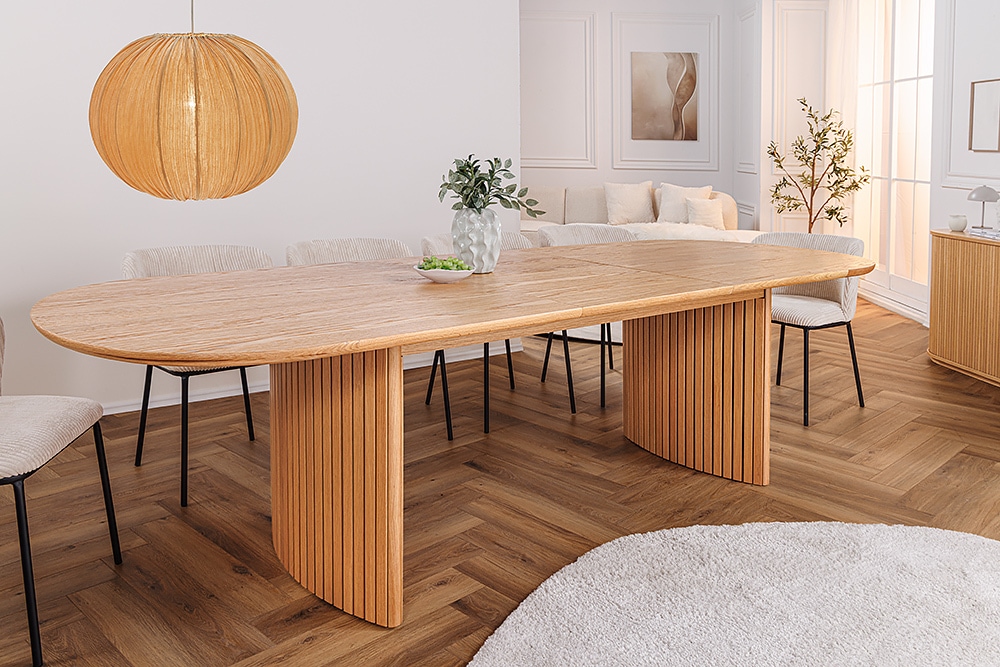 Ausziehbarer Esstisch VALHALLA WOOD 220-280cm natur Eichenholz