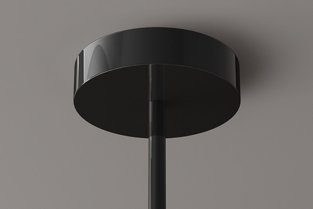 Design Hängelampe LIQUID DIAMOND 100cm smoke schwarz Glas fünf Schirme Kugelleuchte