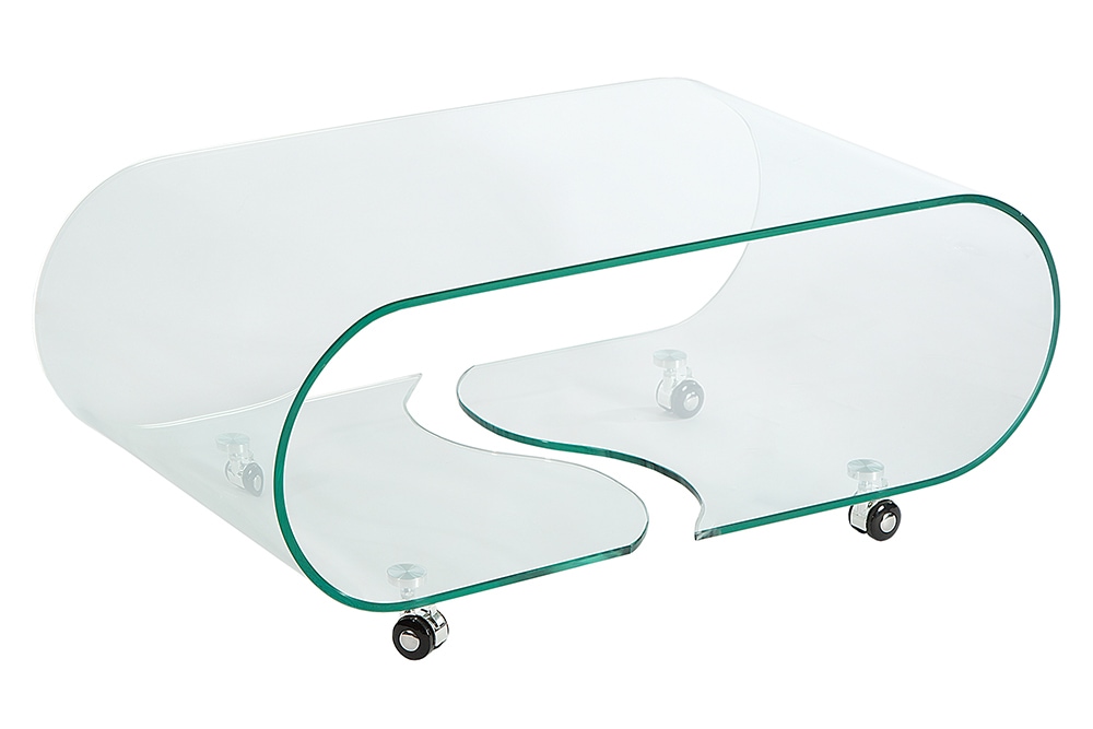 Extravaganter Glas Couchtisch FANTOME 90cm transparent