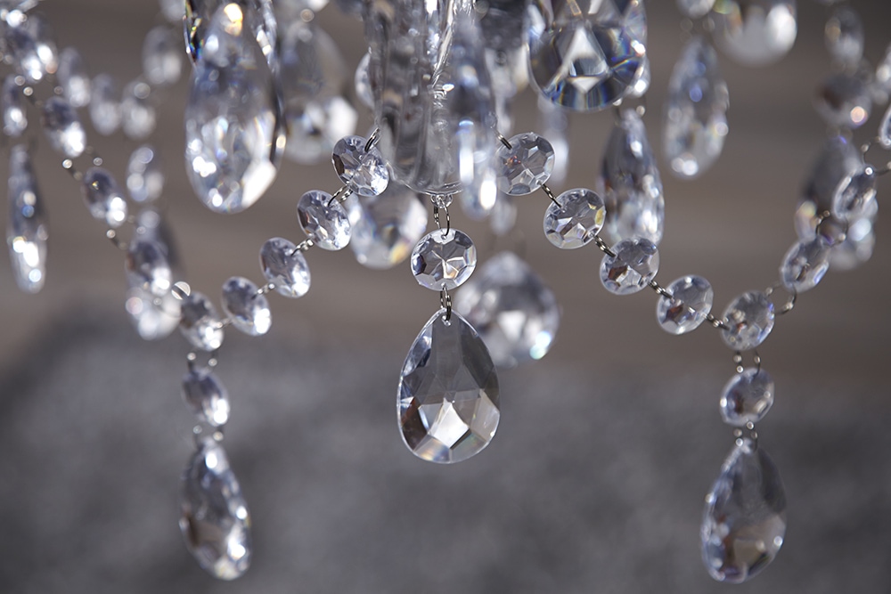 Eleganter Kronleuchter CRYSTAL 55cm klar Acryl 5-armig Lüster