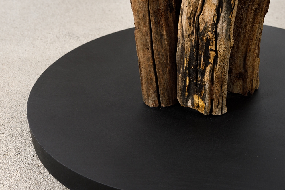 Handgefertigte Stehlampe WILD NATURE 158cm grau Treibholz Stehleuchte Leinenschirm