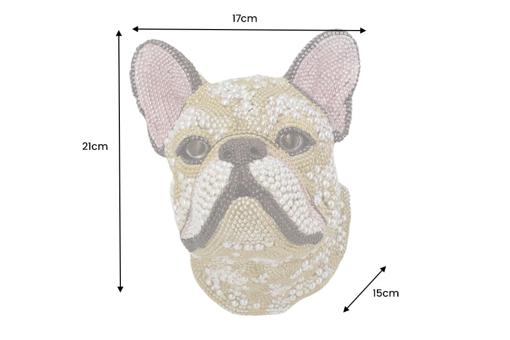 Extravagante Wanddekoration FRENCH BULLDOG 25cm mehrfarbig handmade