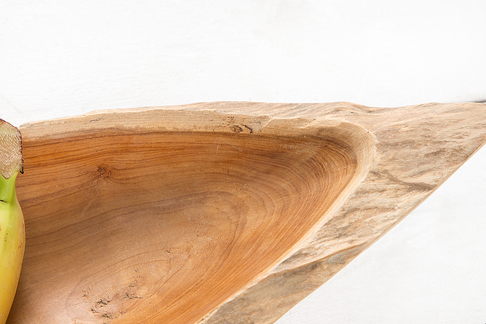 Massive Schale NATURE BOAT 60cm natur Teakholz Wurzelholz