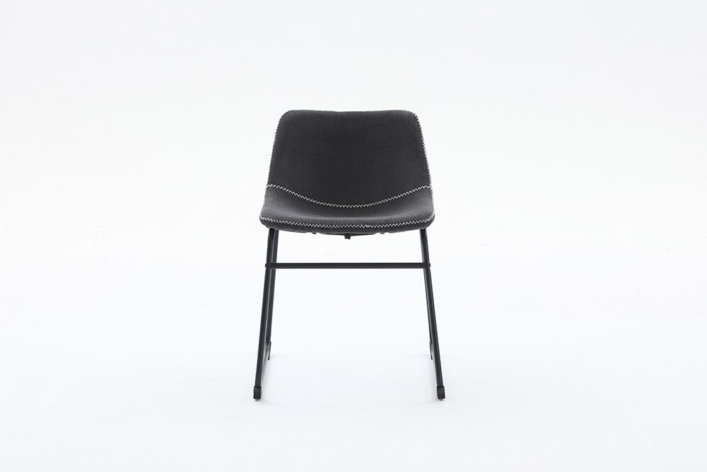 Industrial Design Stuhl DJANGO grau Cord mit Metallgestell