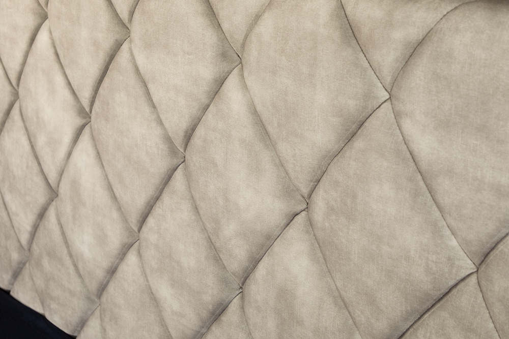 Design Boxbett ELYSIUM 180x200cm champagner beige Samt mit Stauraum und Lattenrost