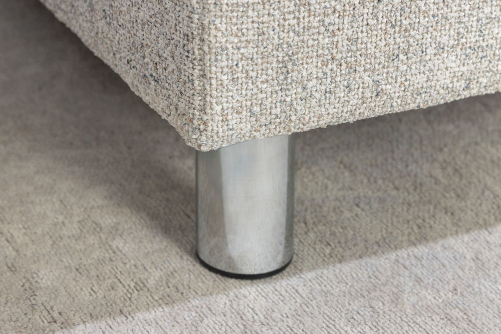 Wohnlandschaft KENT 220cm beige Strukturstoff  Ecksofa Federkern inkl. Hocker