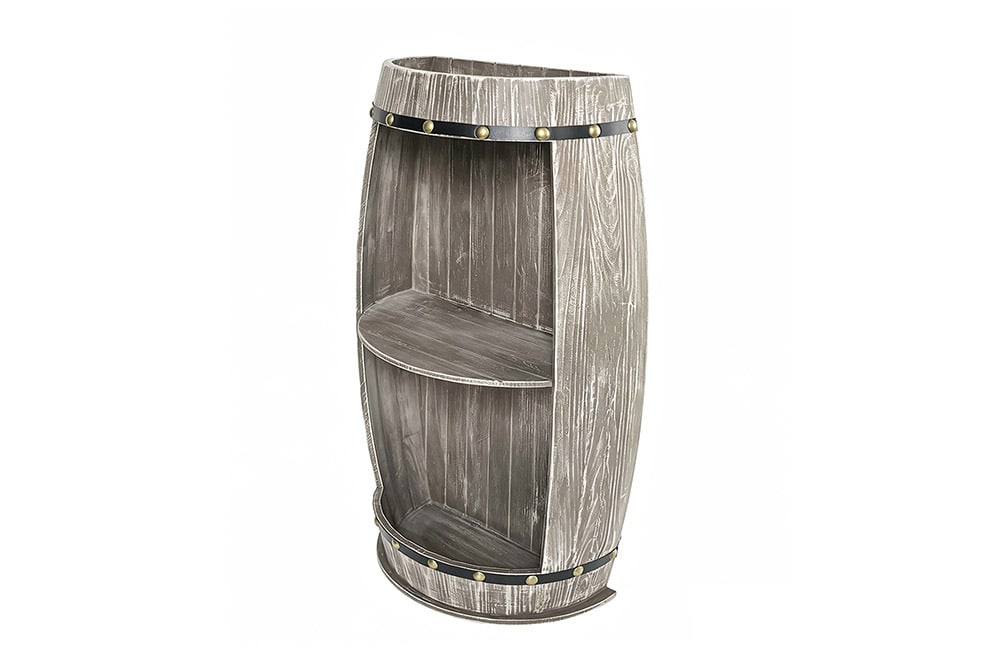 Elegantes Regal BODEGA 79cm natur Pinie halbes Weinfass Shabby Chic
