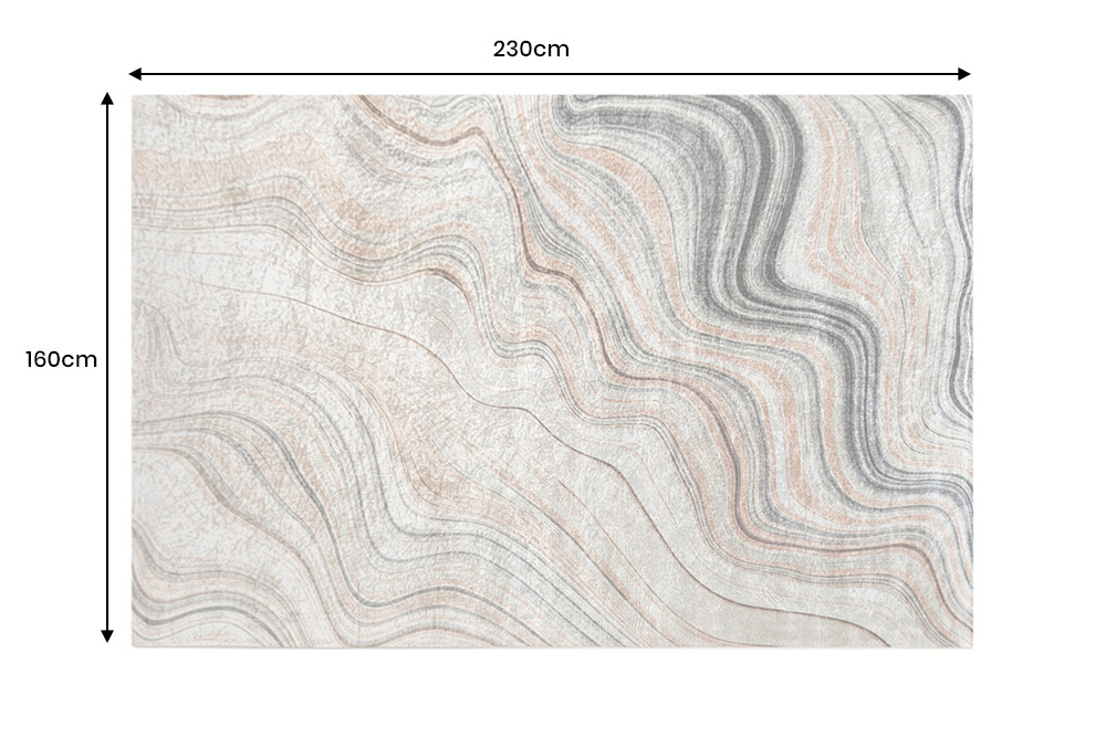 Moderner Teppich EARTH 230x160cm beige grau multicolor Flachgewebe Indoor-Teppich
