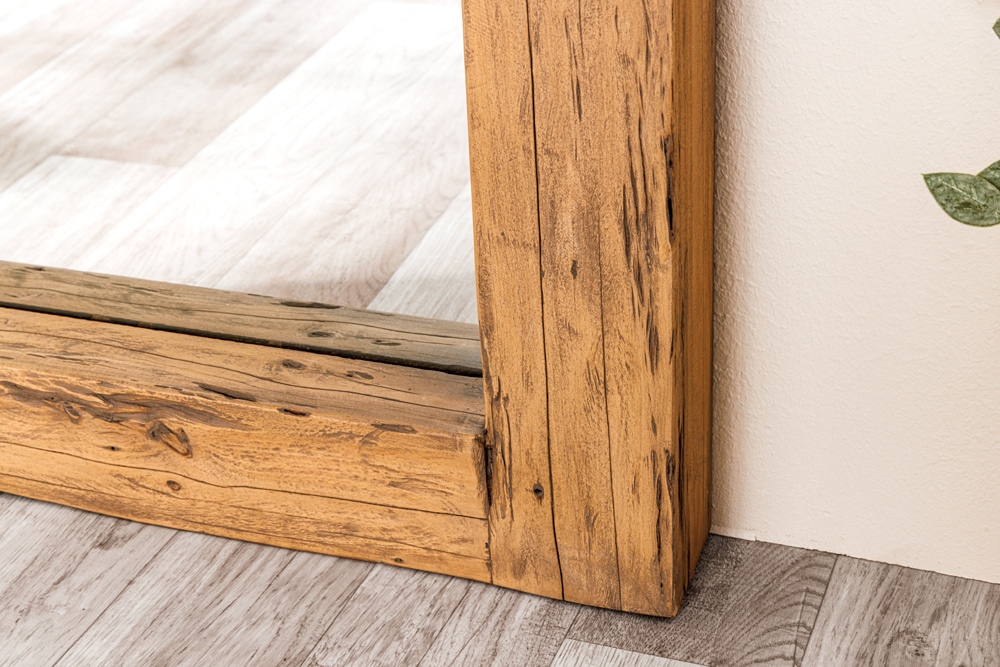 Massiver Spiegel JAVA 180cm natur recyceltes Teakholz hängend oder stehend