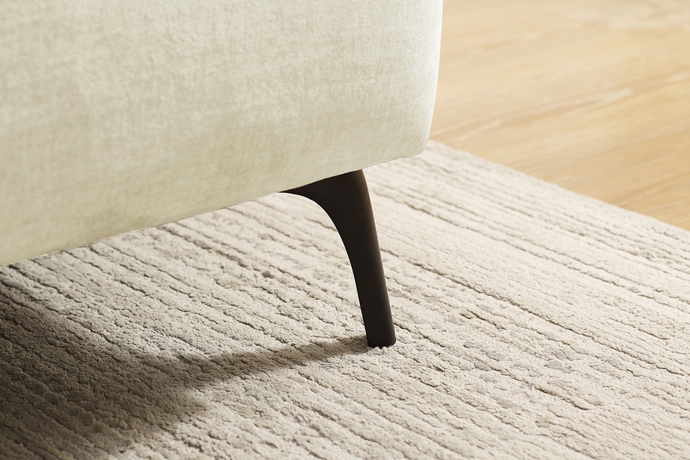 Modernes Ecksofa MARRAKESCH 265cm beige Samt 3-Sitzer inkl. Kissen Ottomane rechts