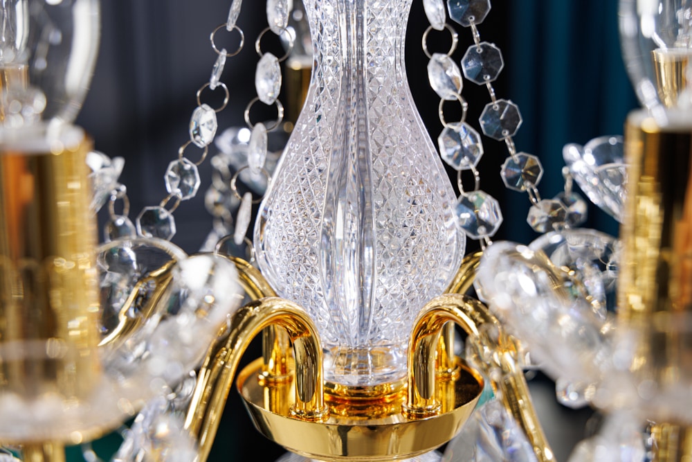 Design Kronleuchter DIAMONDS S 40cm gold Acryl 5-armig Barock Design