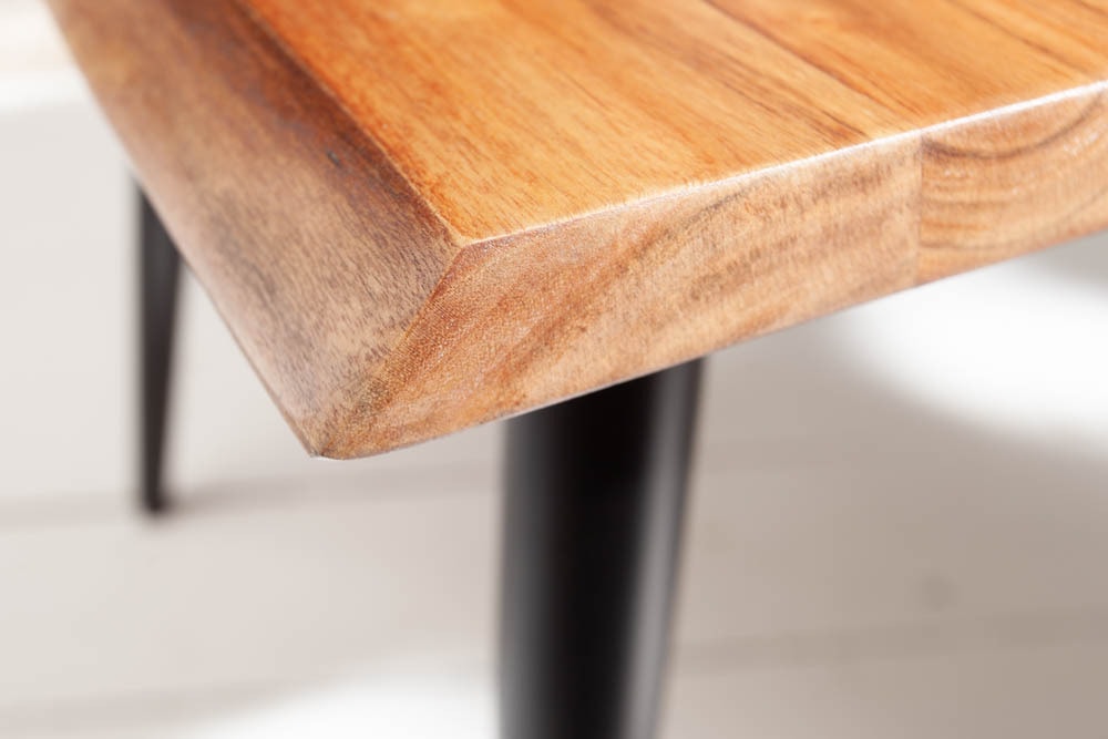 Massiver Beistelltisch ORGANIC LIVING 60cm braun Akazie Couchtisch Live Edge