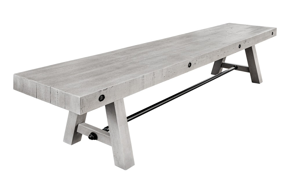 Industrial Sitzbank FINCA 200cm grau Pinie recyceltes Massivholz Eisen