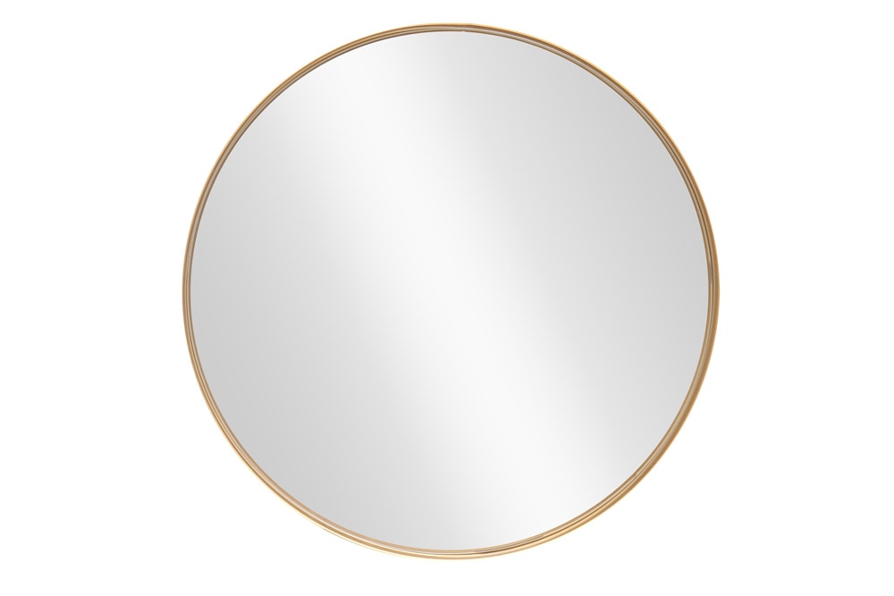 Runder Wandspiegel PORTRAIT 40cm gold mit Metallrahmen