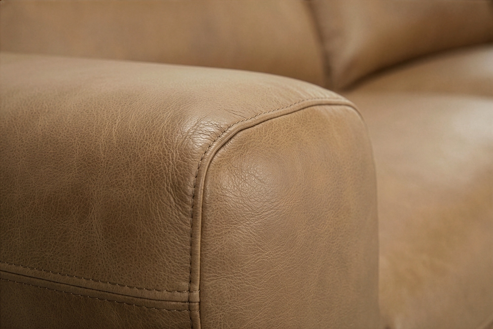 Echtleder Sofa BIG GEORGE 245cm cognac Taschenfederkern 3-Sitzer Couch