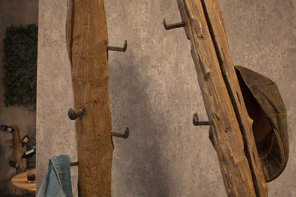 Massive Garderobe HEMINGWAY 200cm Teakholz Kleiderständer Massive Garderobe HEMINGWAY 200cm Teakholz Kleiderständer