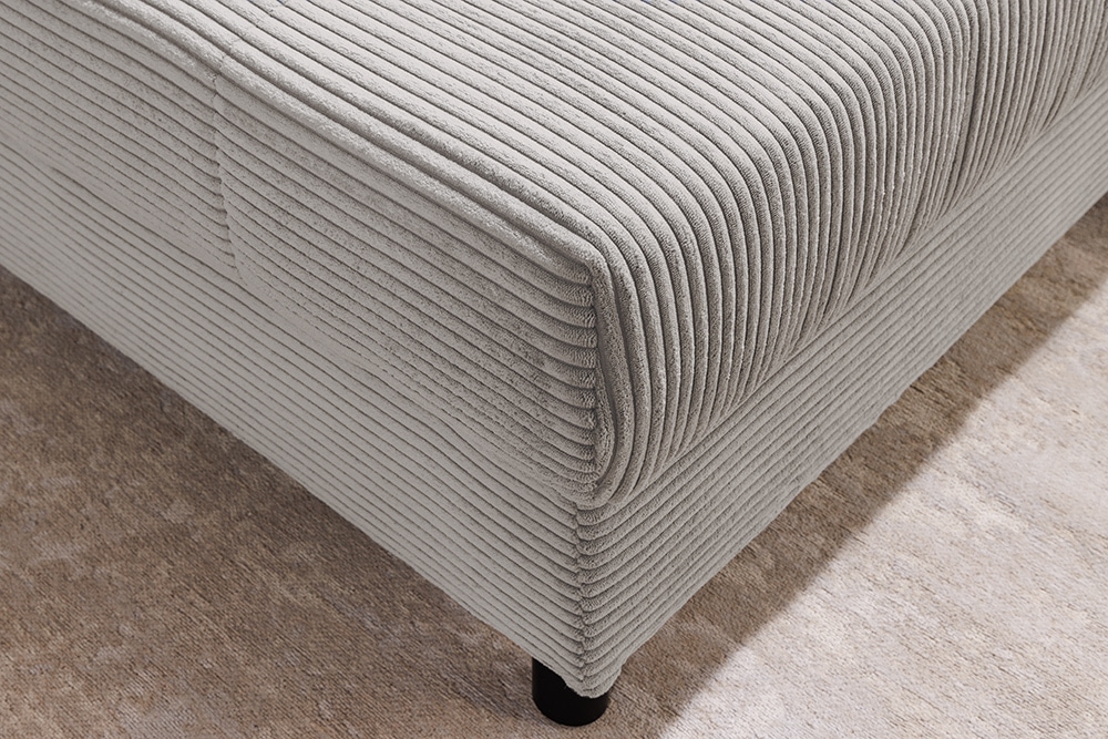 Moderne XXL Wohnlandschaft KENT 305cm greige Cord Bigsofa inkl. Hocker Federkern