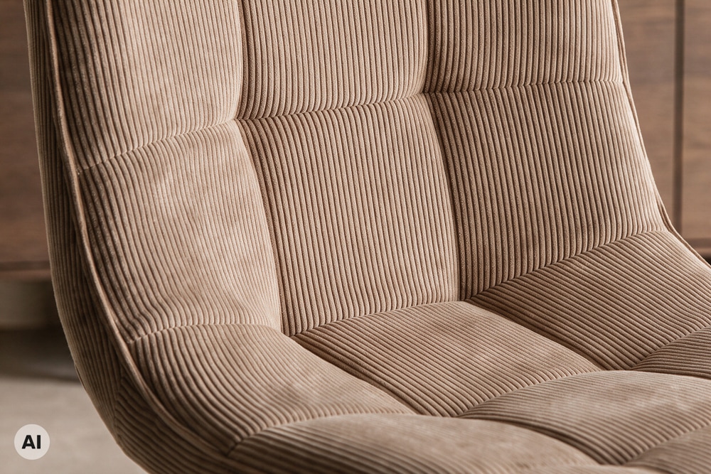 Freischwinger Stuhl MIAMI taupe Cord matt schwarz Metallgestell