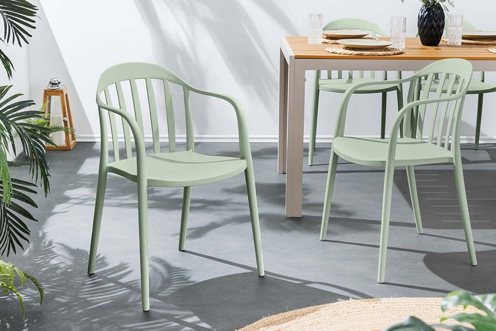 In- und Outdoor Stuhl STUDIO ITALIA salbei stapelbar Kunststoff Gartenstuhl