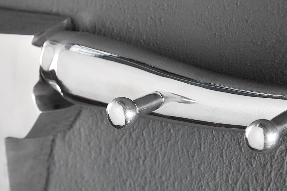 Design Garderobe BULL 100cm Aluminium Wanddekoration Stierkopf
