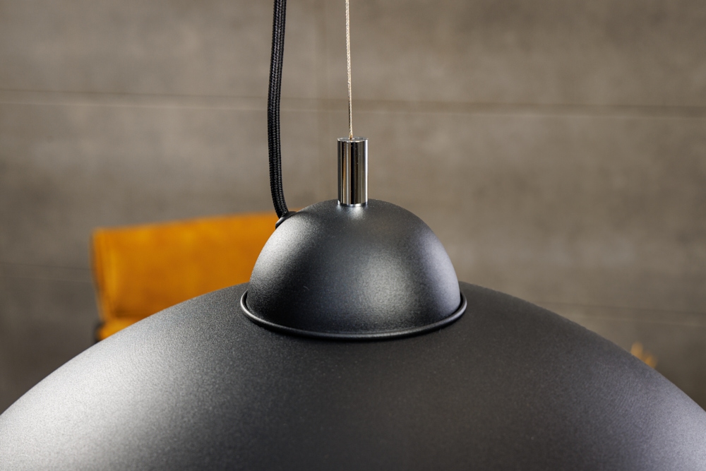Industrial Design Hängelampe STUDIO 55cm schwarz Blattgold-Optik Hängeleuchte