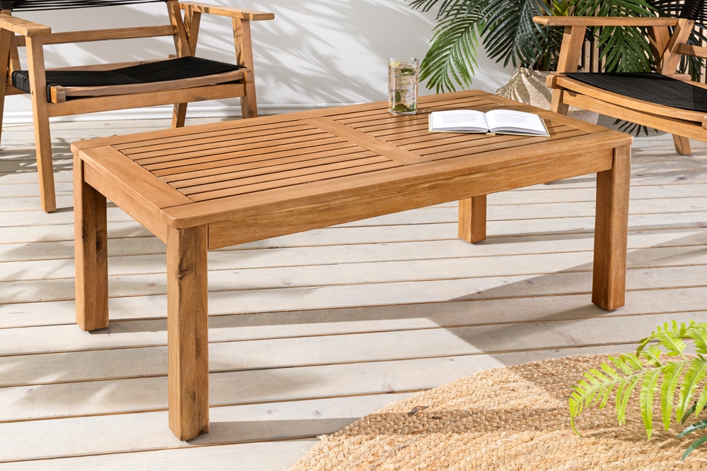 Massiver Gartentisch BALI 100cm Akazienholz wetterfest Outdoor-Loungetisch » Jetzt kaufen