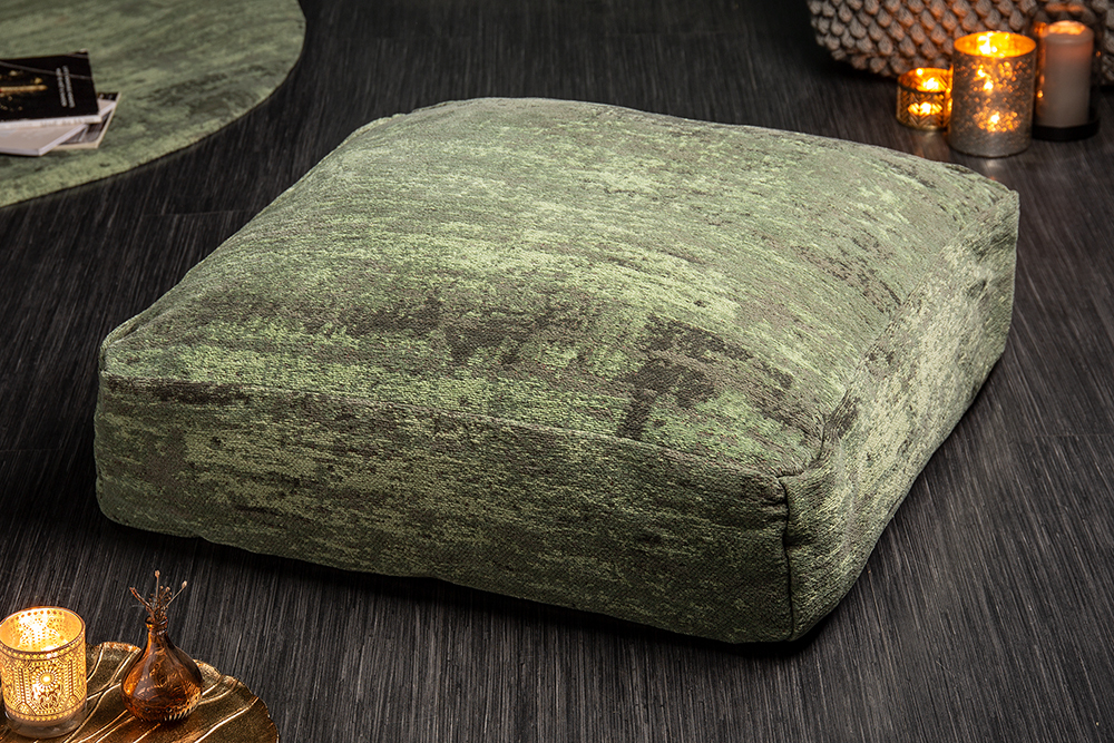 Design Bodenkissen XL MODERN ART 70cm grün abstraktes Muster Sitzpouf