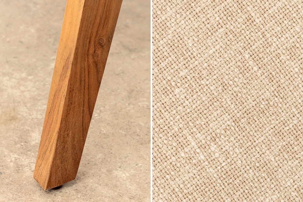 Design Stuhl MAMMUT beige natur massives Akazienholz honey finish