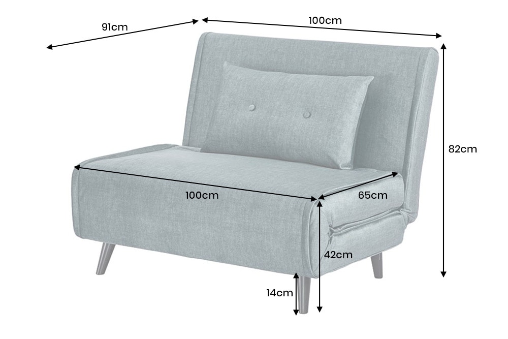 Schlafsessel SMART MULTIFUNCTION 100cm petrol Vogue Seiden Samtstoff
