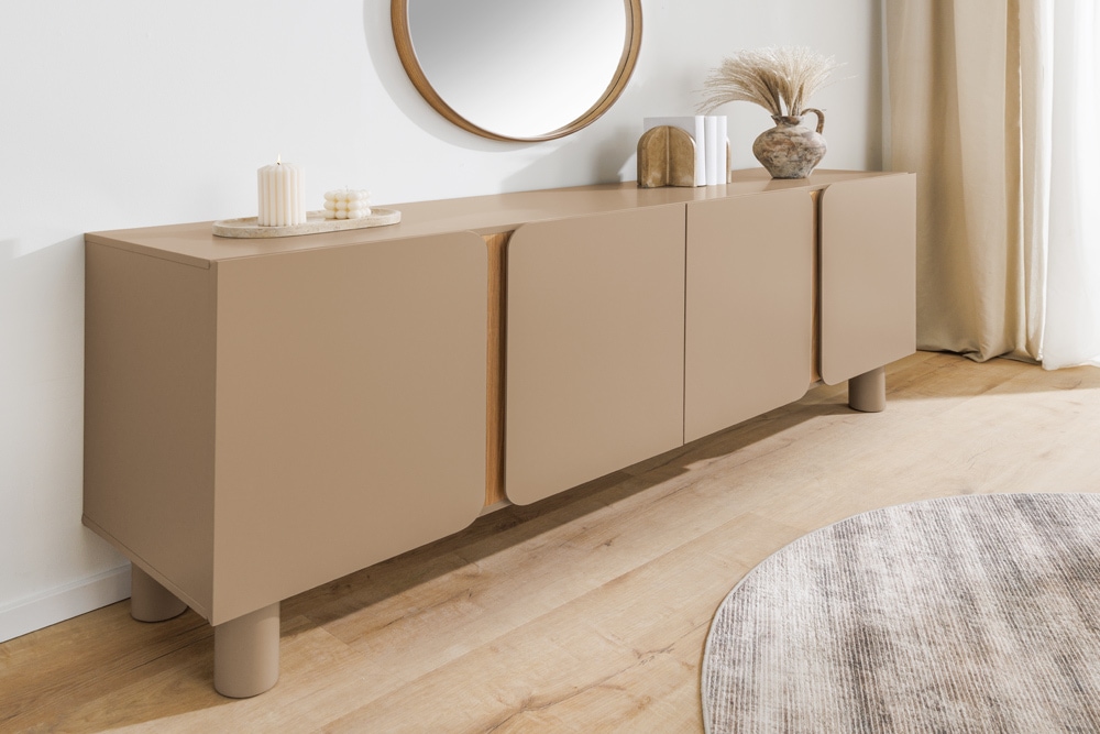 Sideboard COSMO 180cm greige Eiche Soft Close Stauraum