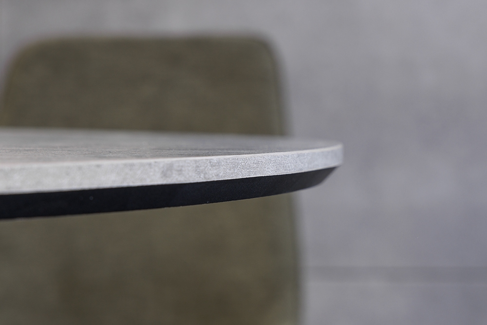 Runder Esstisch ATELIER 100cm grau Beton-Design schwarz Metall