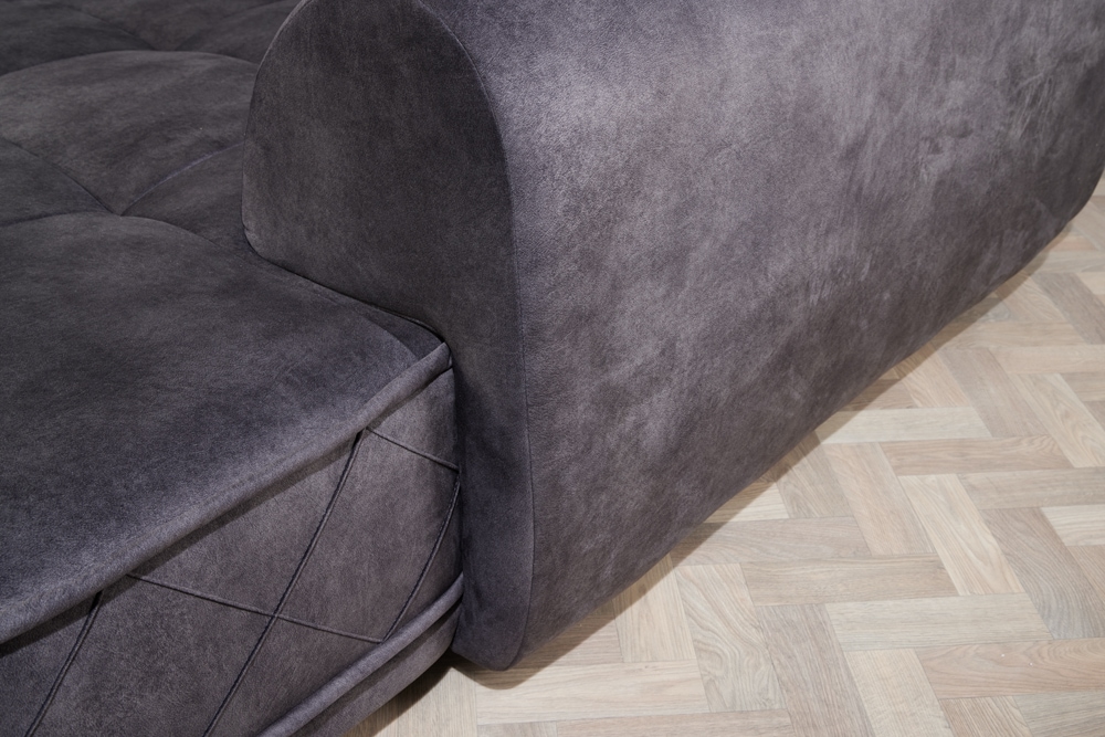 Modernes XXL Ecksofa DECADENCIA 320cm dunkelgrau Samt inkl. Kissen Bigsofa