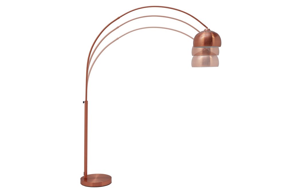 Ausziehbare Bogenlampe LOUNGE DEAL 170-210cm kupfer Stehlampe